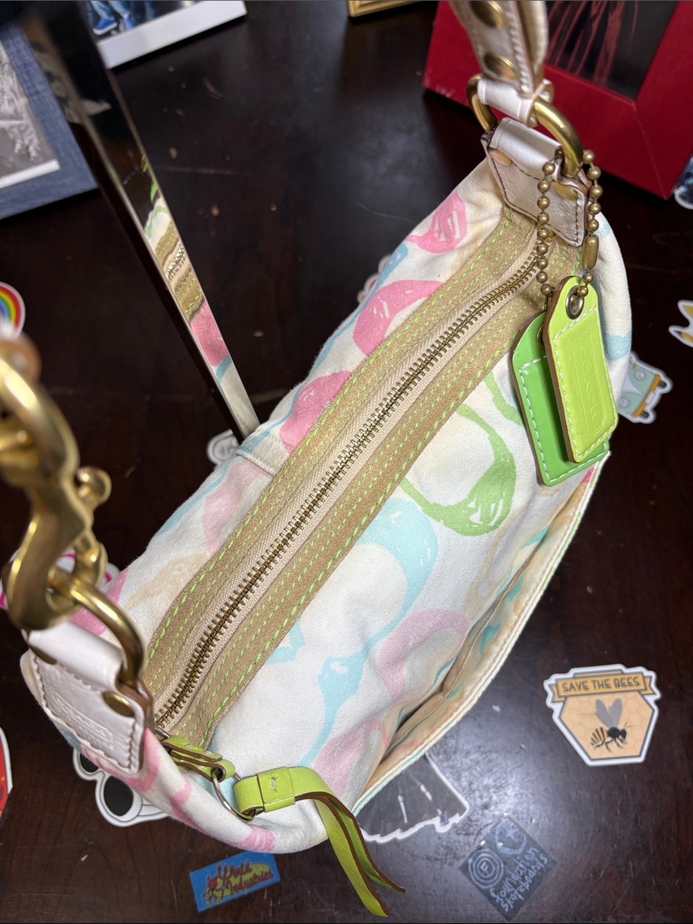 Vintage Coach 2005 Y2K Scribble Signature Ergo Hobo Leather Shoulder Bag 12x9in - Picture 10 of 16